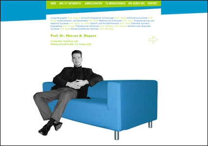 Webdesign Aktion Blaues Sofa